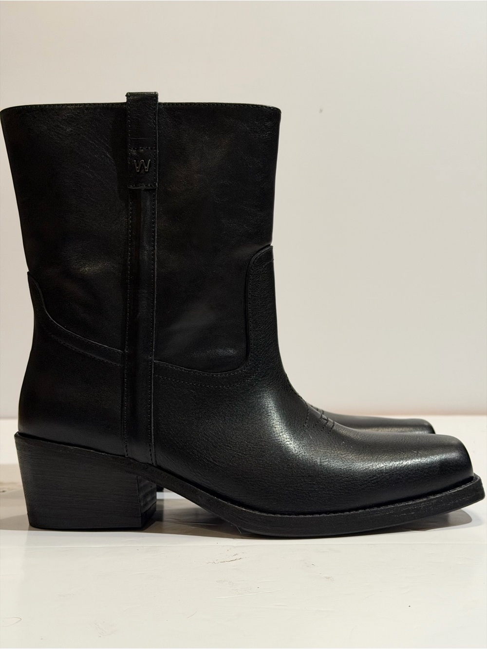 ✨Authentic✨ Black Western Leather Mid-Calf Boots - MaxMara weekend